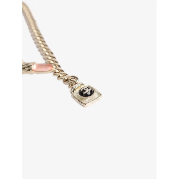 CHANEL Resin and Metal Strass Pearl Lipstick Necklace Pink Gold - Picture 10 of 16